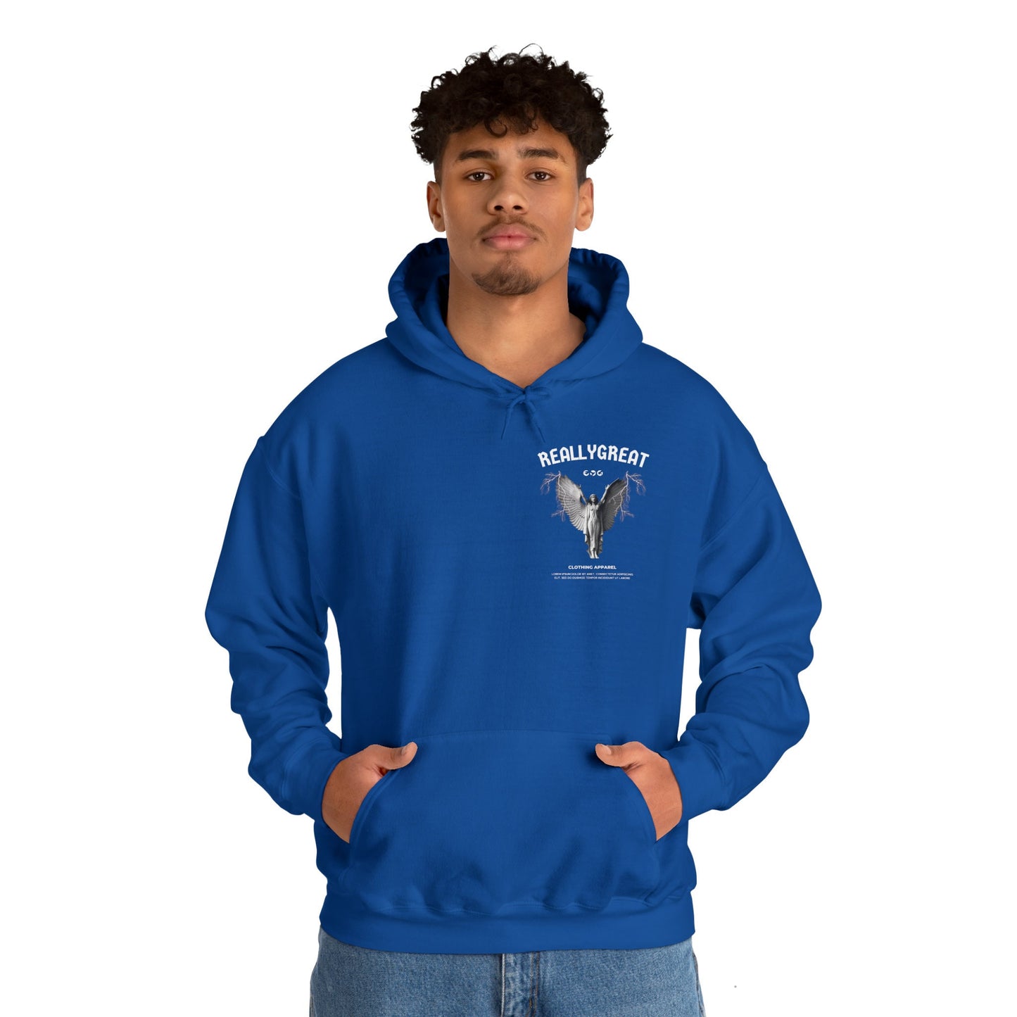 Unisex Heavy Blend Hooded Sweatshirt Front/Back Print Tee Engel Latein 100% Baumwolle mystisch