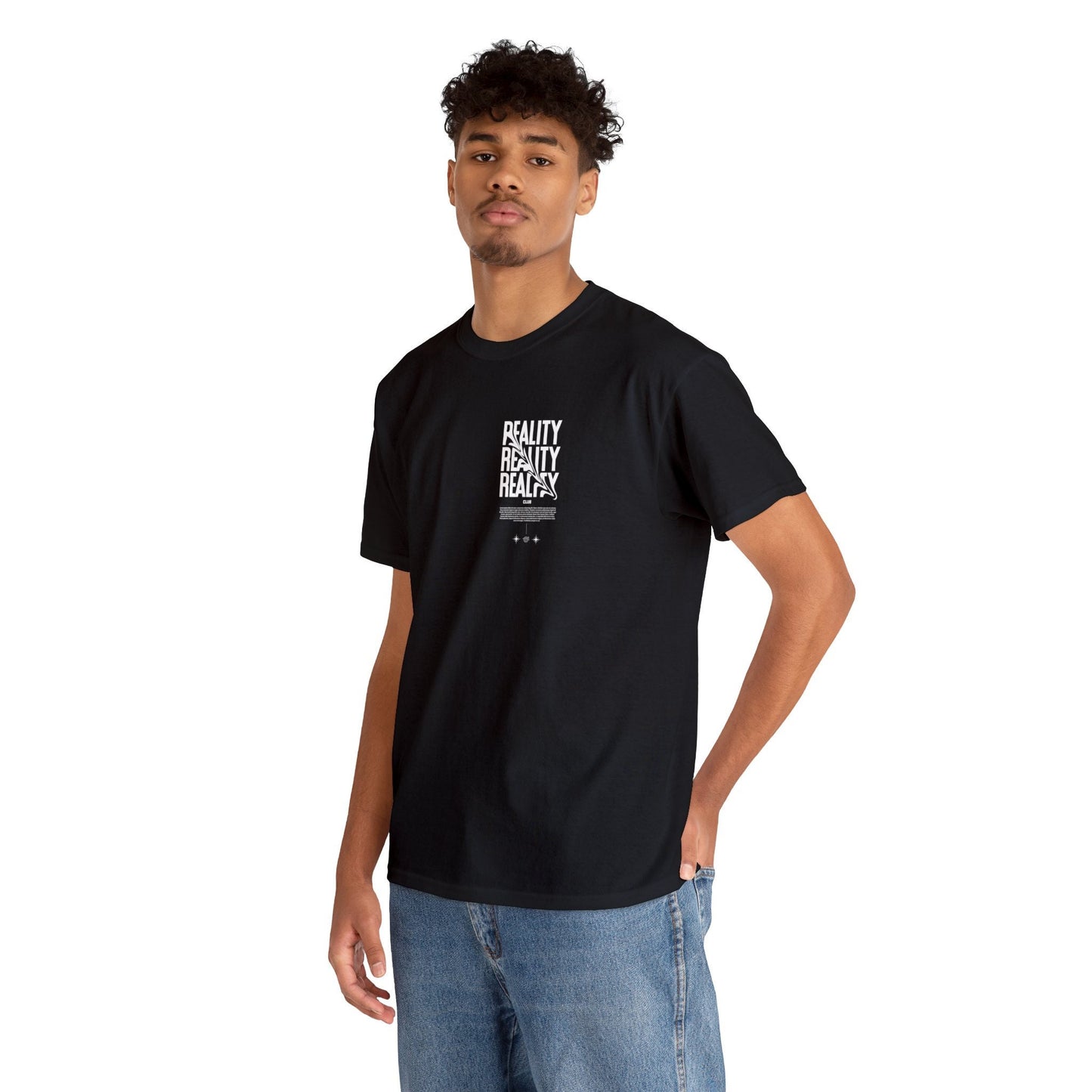 Unisex Heavy Cotton Tee Front/Back Print Reality Trippy Latein Simple Streetwear