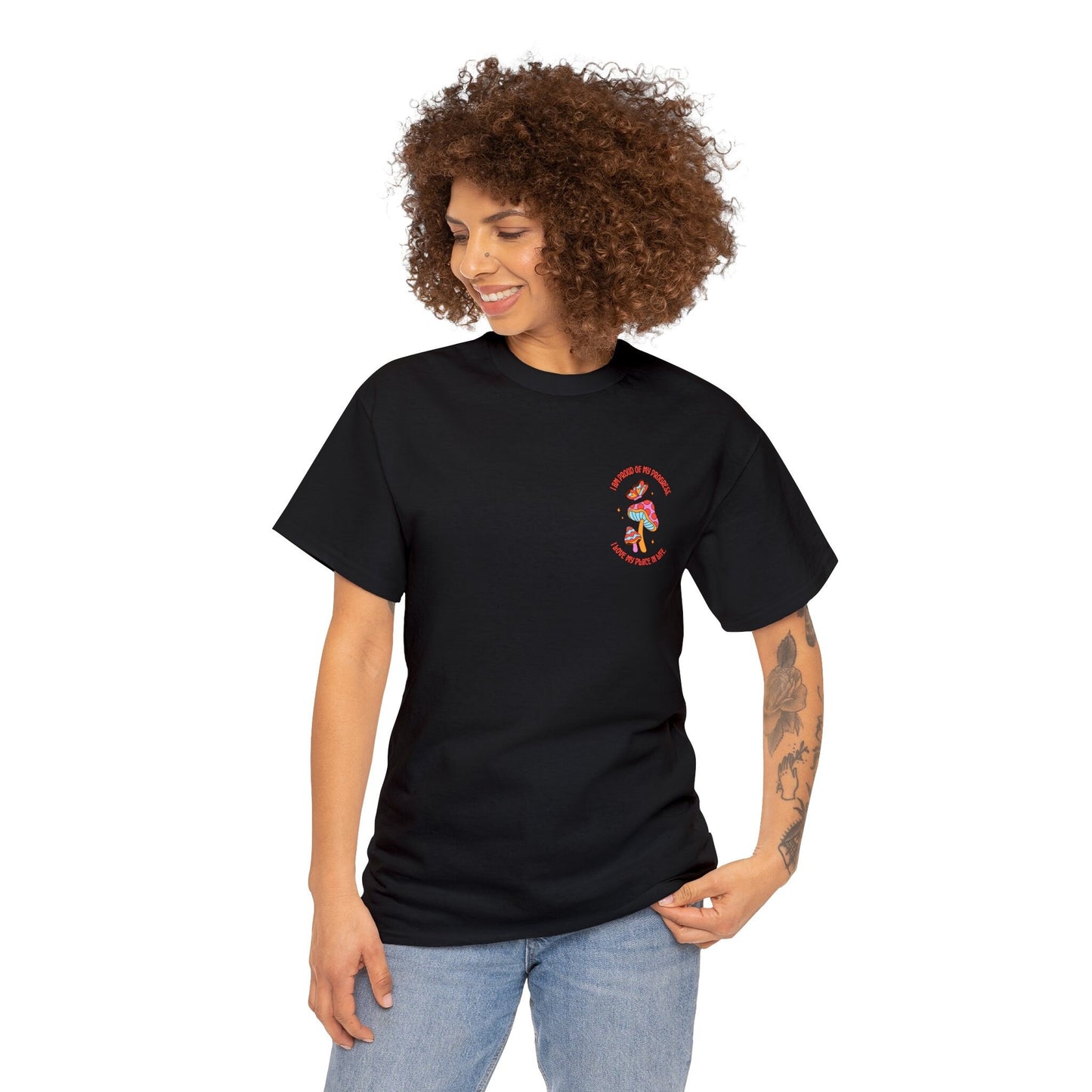 Unisex Garment-Dyed T-shirt Front/Back Print Pilze Drippy Rave Cool Lässig Mushrooms Psychedelic Natur
