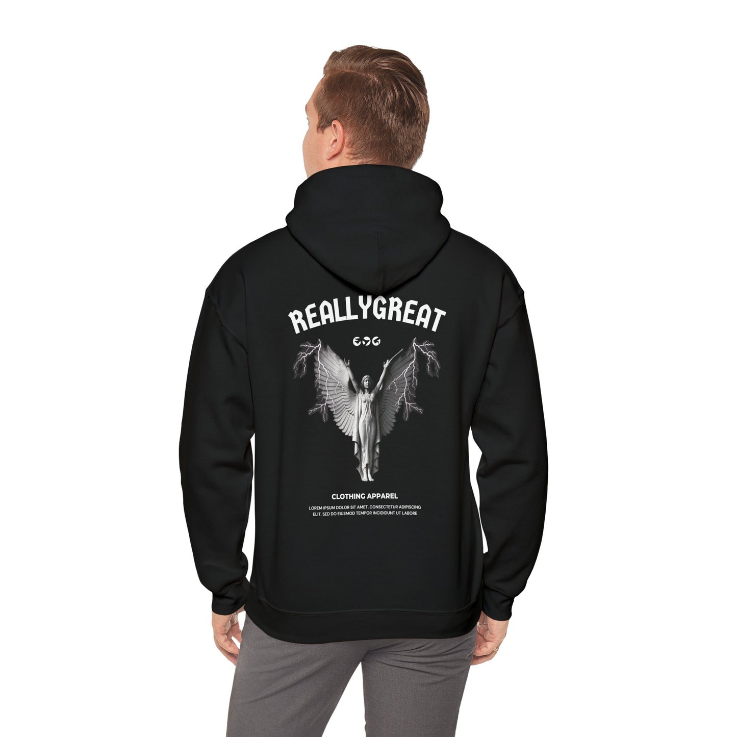Unisex Heavy Blend Hooded Sweatshirt Front/Back Print Tee Engel Latein 100% Baumwolle mystisch