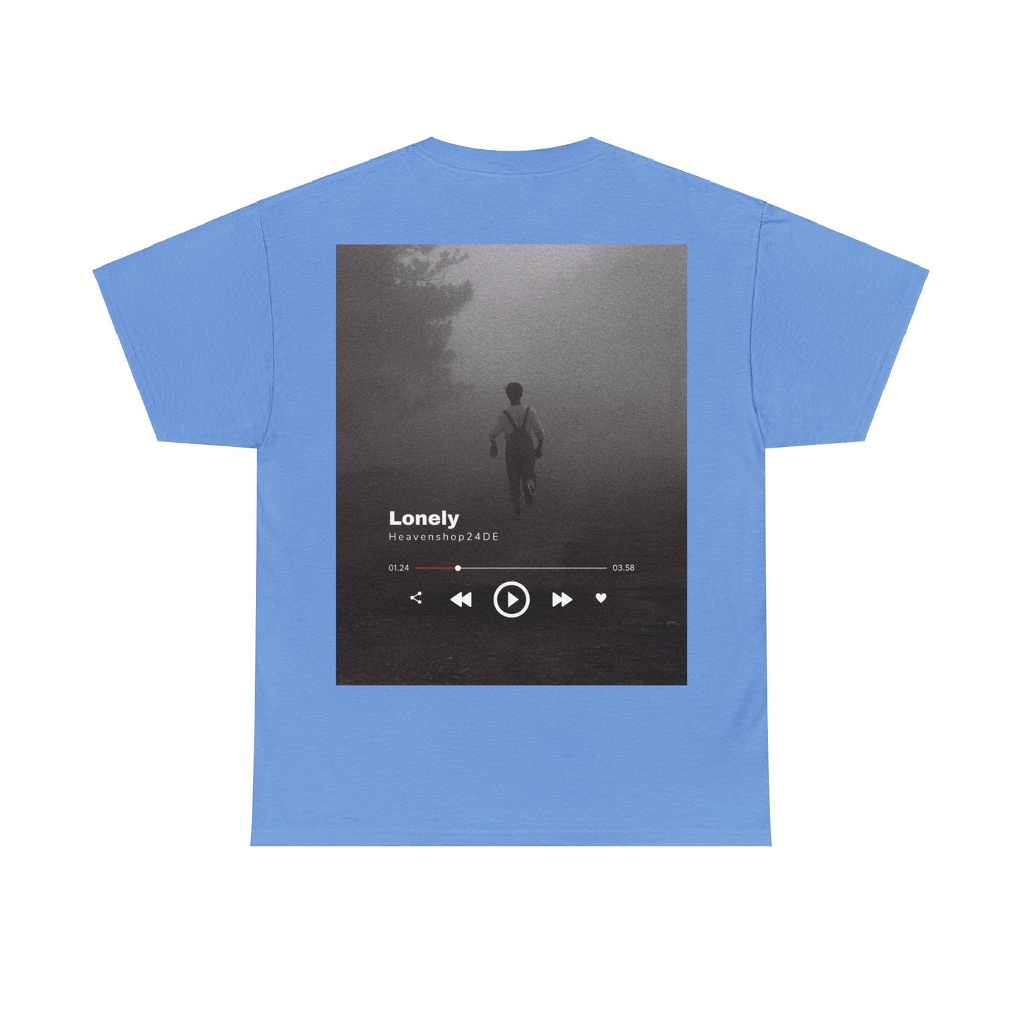 Unisex Heavy Cotton Tee Front/Back Print Music Lonely Heaven Nebel Einsamkeit Musik