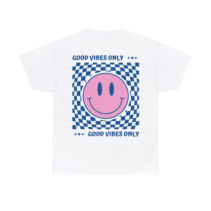 Unisex Garment-Dyed T-shirt Front/Back Print Good Vibes Only 100% Baumwolle