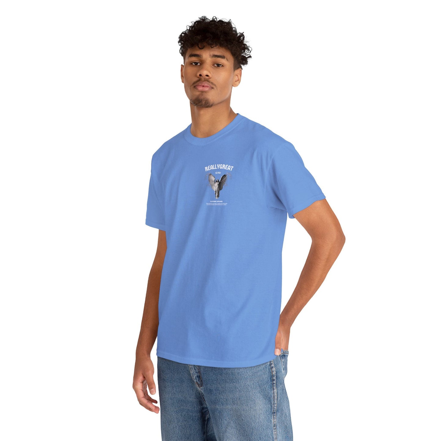 Unisex Heavy Cotton Front/Back Print Tee Engel Latein 100% Baumwolle mystisch