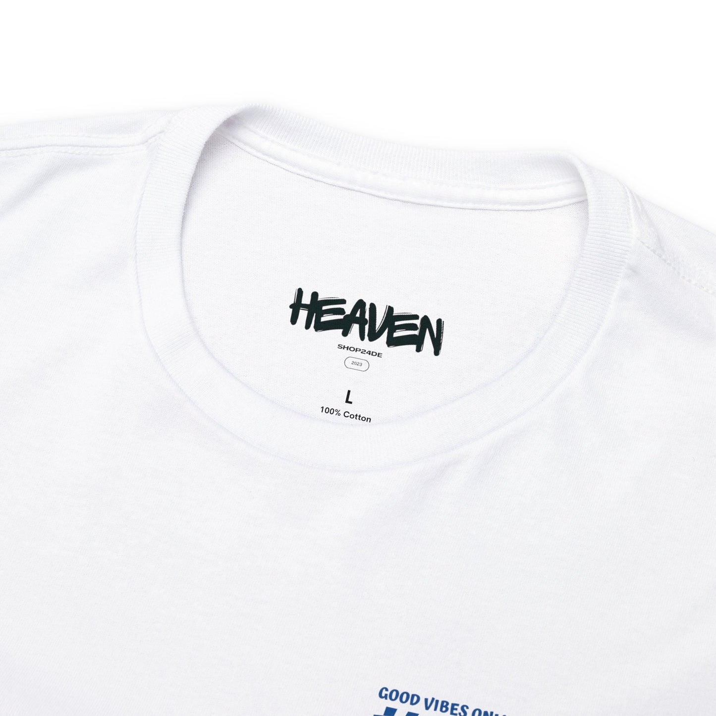 Unisex Garment-Dyed T-shirt Front/Back Print Good Vibes Only 100% Baumwolle