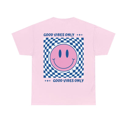 Unisex Garment-Dyed T-shirt Front/Back Print Good Vibes Only 100% Baumwolle