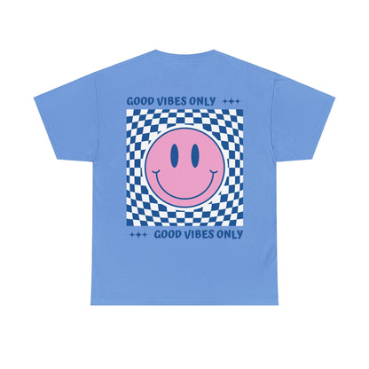 Unisex Garment-Dyed T-shirt Front/Back Print Good Vibes Only 100% Baumwolle