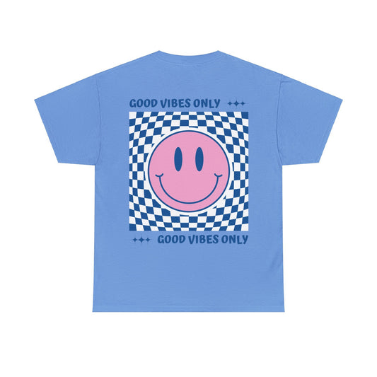 Unisex Garment-Dyed T-shirt Front/Back Print Good Vibes Only 100% Baumwolle