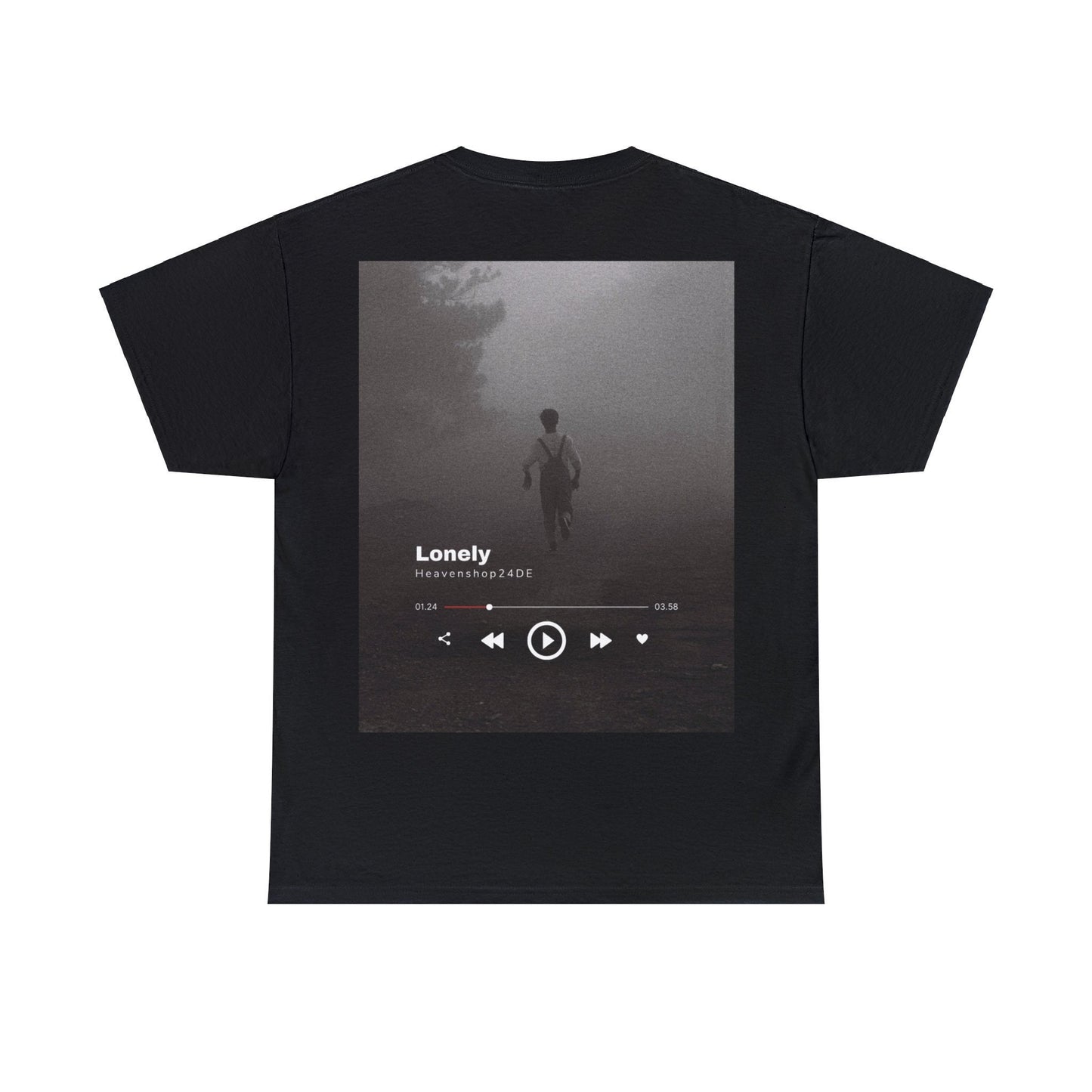 Unisex Heavy Cotton Tee Front/Back Print Music Lonely Heaven Nebel Einsamkeit Musik