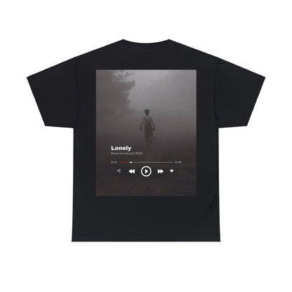 Unisex Heavy Cotton Tee Front/Back Print Music Lonely Heaven Nebel Einsamkeit Musik