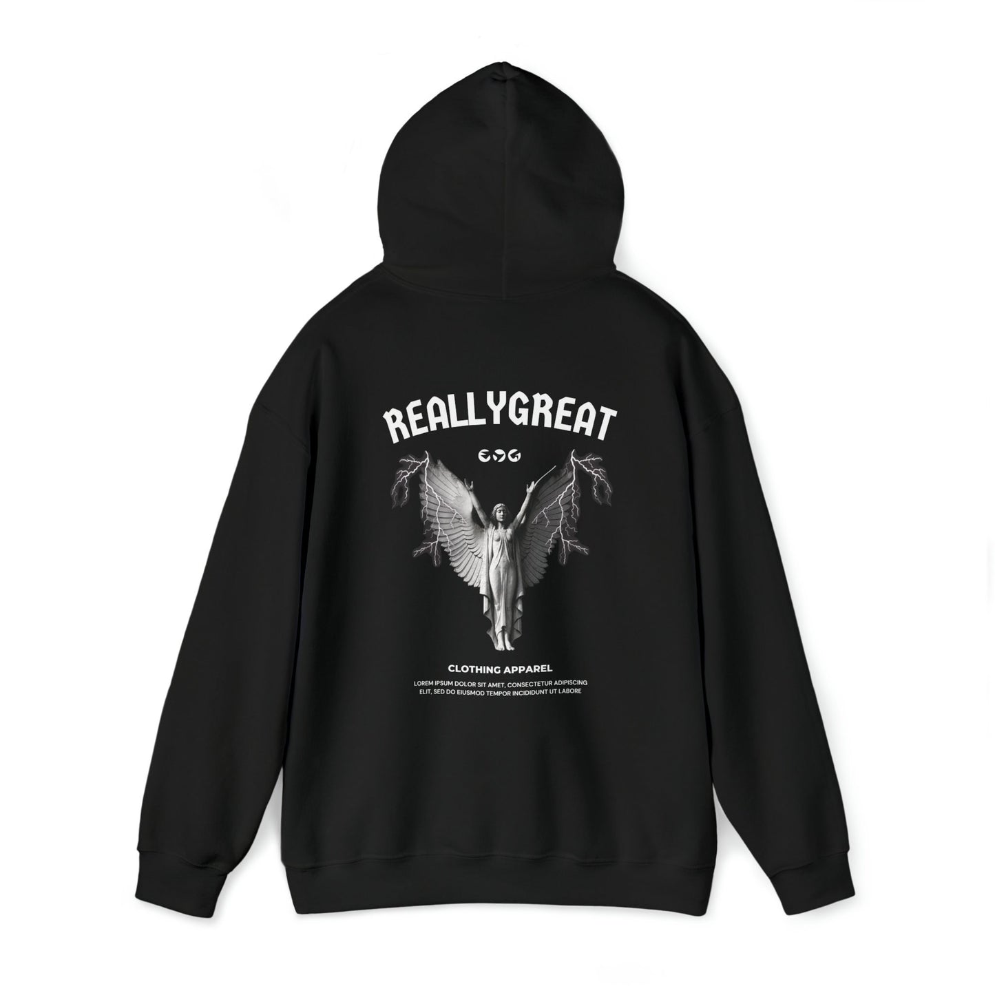 Unisex Heavy Blend Hooded Sweatshirt Front/Back Print Tee Engel Latein 100% Baumwolle mystisch