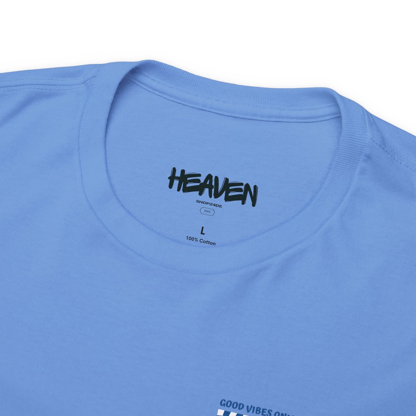 Unisex Garment-Dyed T-shirt Front/Back Print Good Vibes Only 100% Baumwolle