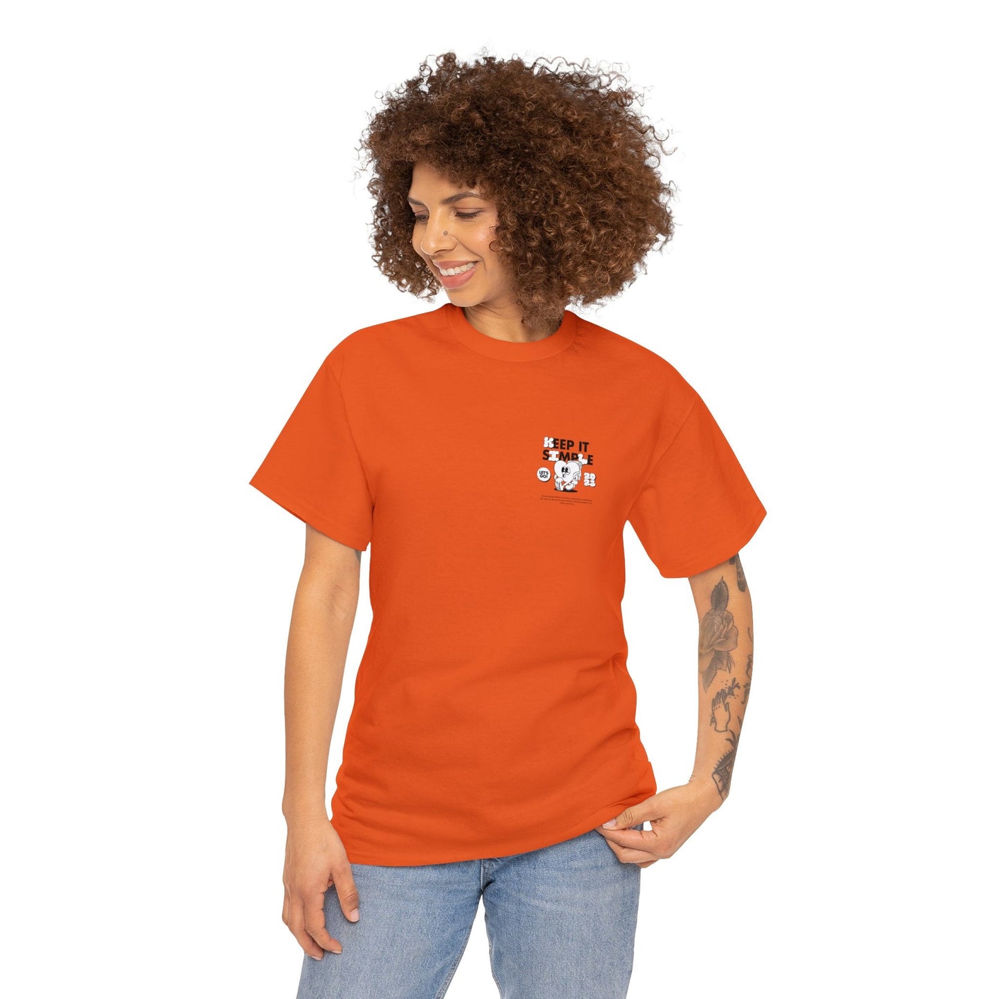 Unisex Garment-Dyed T-shirt Keep it Simple Front/Back Print Streetwear cool lässig Baumwolle Cotten