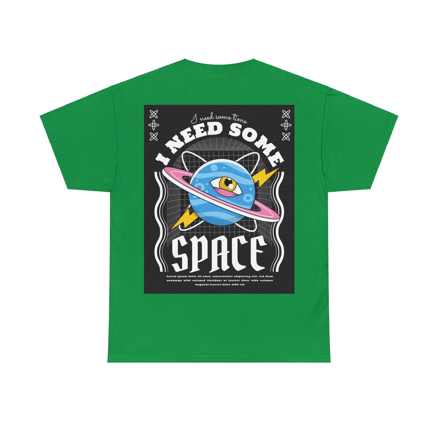 Unisex Heavy Cotton Tee Fron/Back Print I Need Some Time I Need Some Space