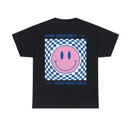 Unisex Garment-Dyed T-shirt Front/Back Print Good Vibes Only 100% Baumwolle