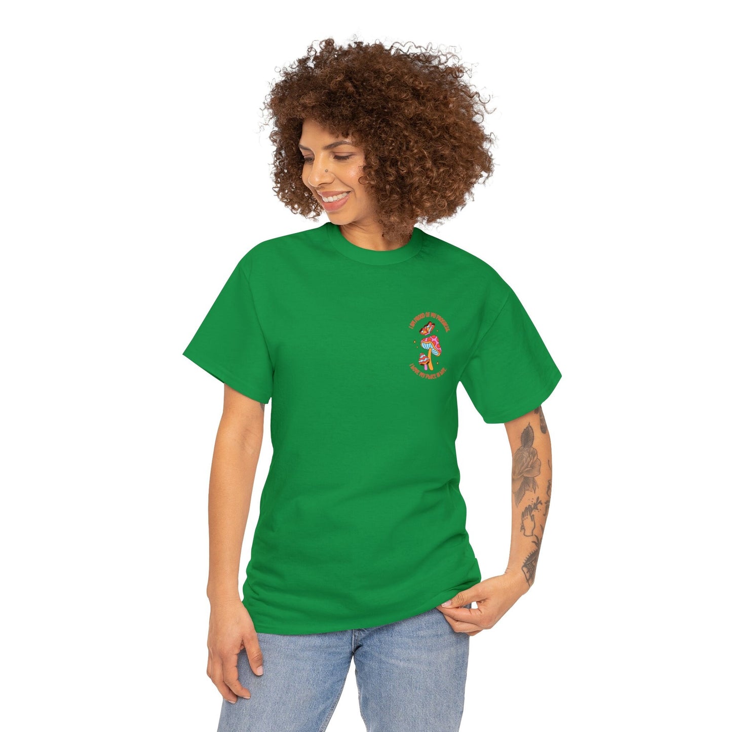 Unisex Garment-Dyed T-shirt Front/Back Print Pilze Drippy Rave Cool Lässig Mushrooms Psychedelic Natur