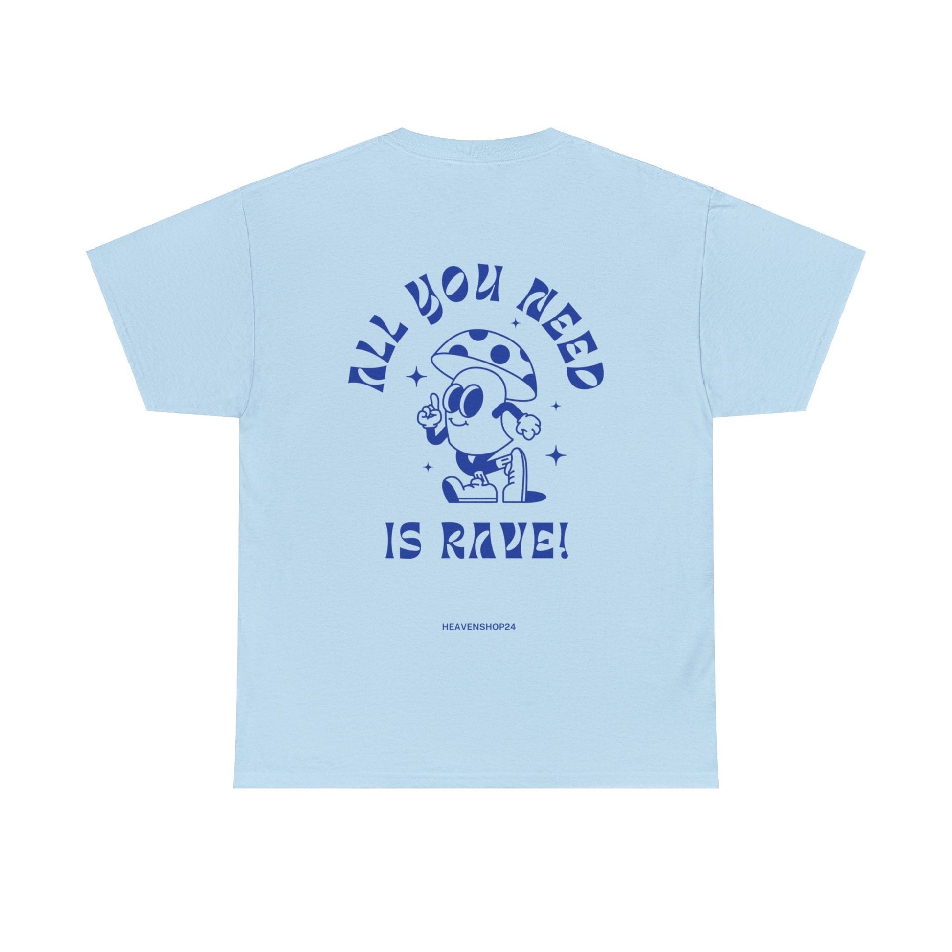 Unisex Heavy Cotton Tee Front/Back Print All you Need Is Rave 100% Baumwolle Lässig Streetwear cool Vibes simple