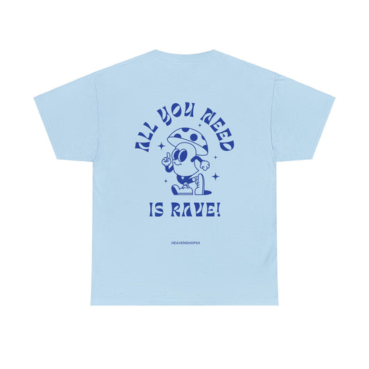 Unisex Heavy Cotton Tee Front/Back Print All you Need Is Rave 100% Baumwolle Lässig Streetwear cool Vibes simple