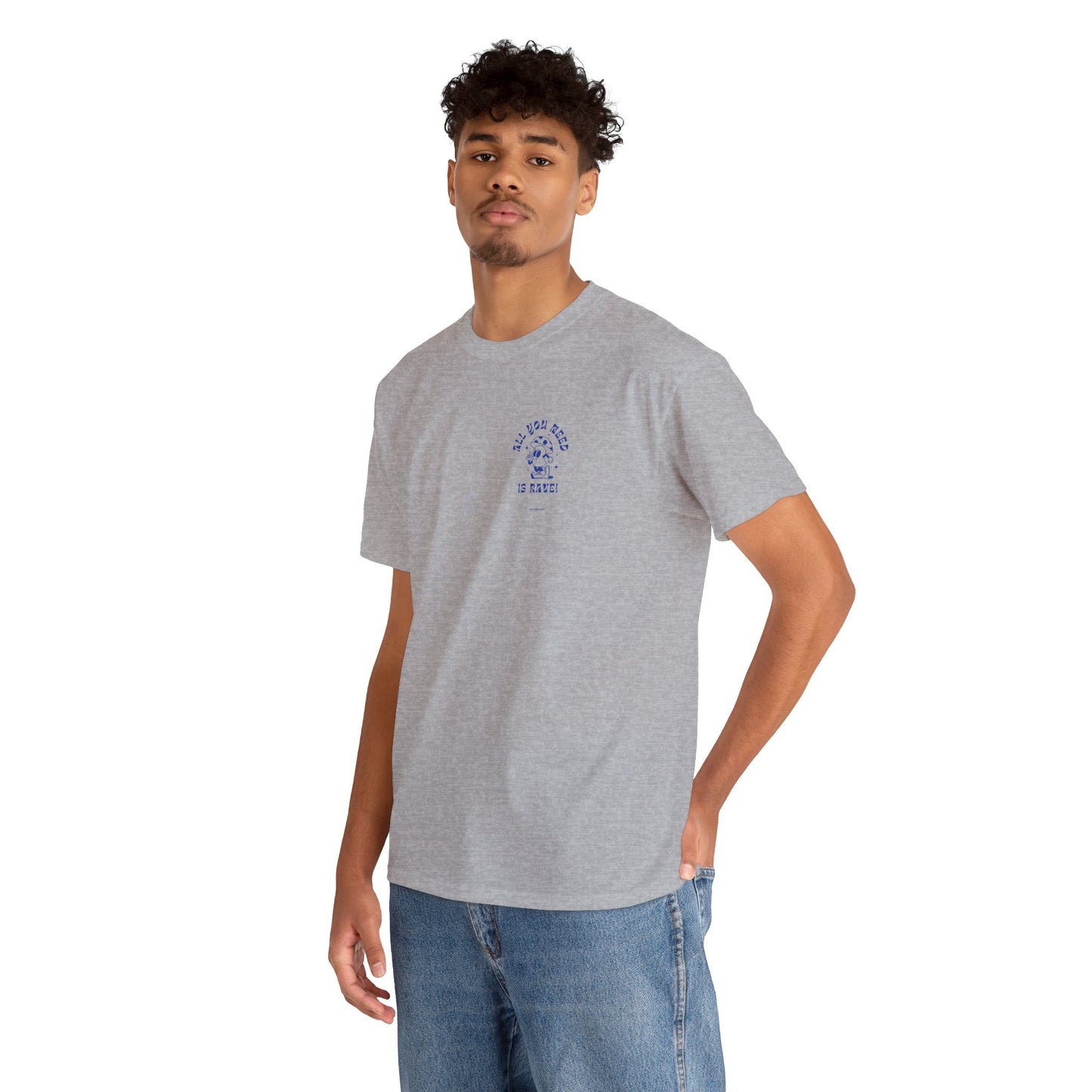 Unisex Heavy Cotton Tee Front/Back Print All you Need Is Rave 100% Baumwolle Lässig Streetwear cool Vibes simple