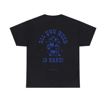 Unisex Heavy Cotton Tee Front/Back Print All you Need Is Rave 100% Baumwolle Lässig Streetwear cool Vibes simple