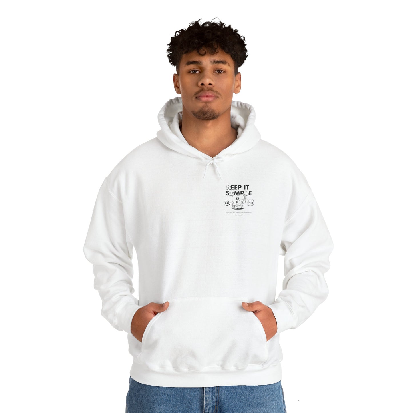 Unisex Hoddy Keep it Simple Front/Back Print Streetwear cool lässig Baumwolle Cotten
