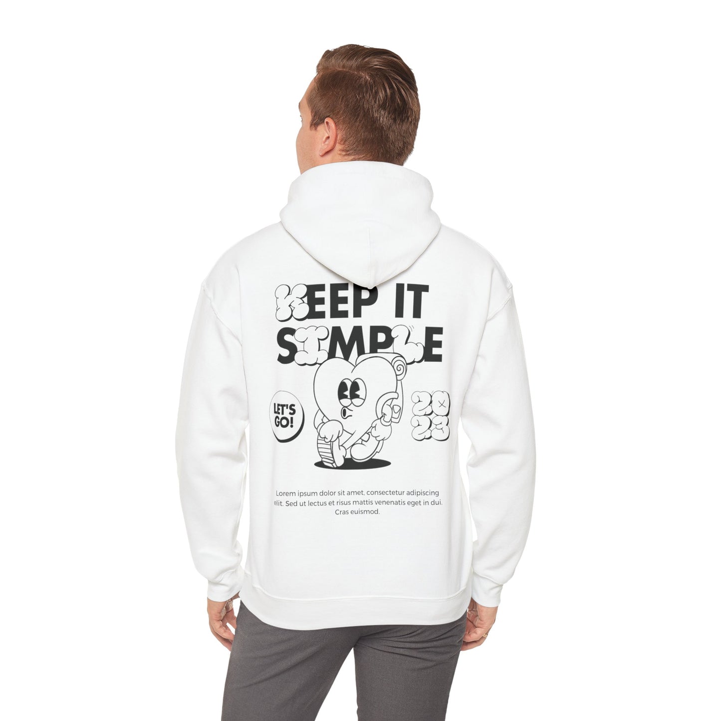 Unisex Hoddy Keep it Simple Front/Back Print Streetwear cool lässig Baumwolle Cotten