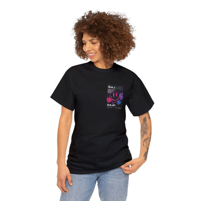 Unisex Heavy Cotton Tee Front/Back Print Rave Trippy Dripp Streetwaer schmelzend ACID LSD Trip Emoji