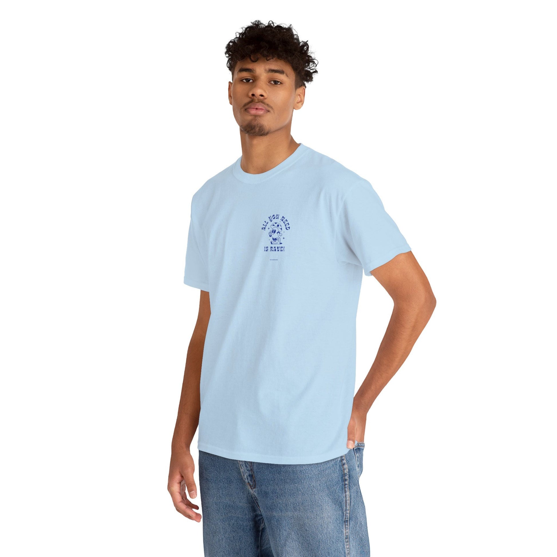 Unisex Heavy Cotton Tee Front/Back Print All you Need Is Rave 100% Baumwolle Lässig Streetwear cool Vibes simple