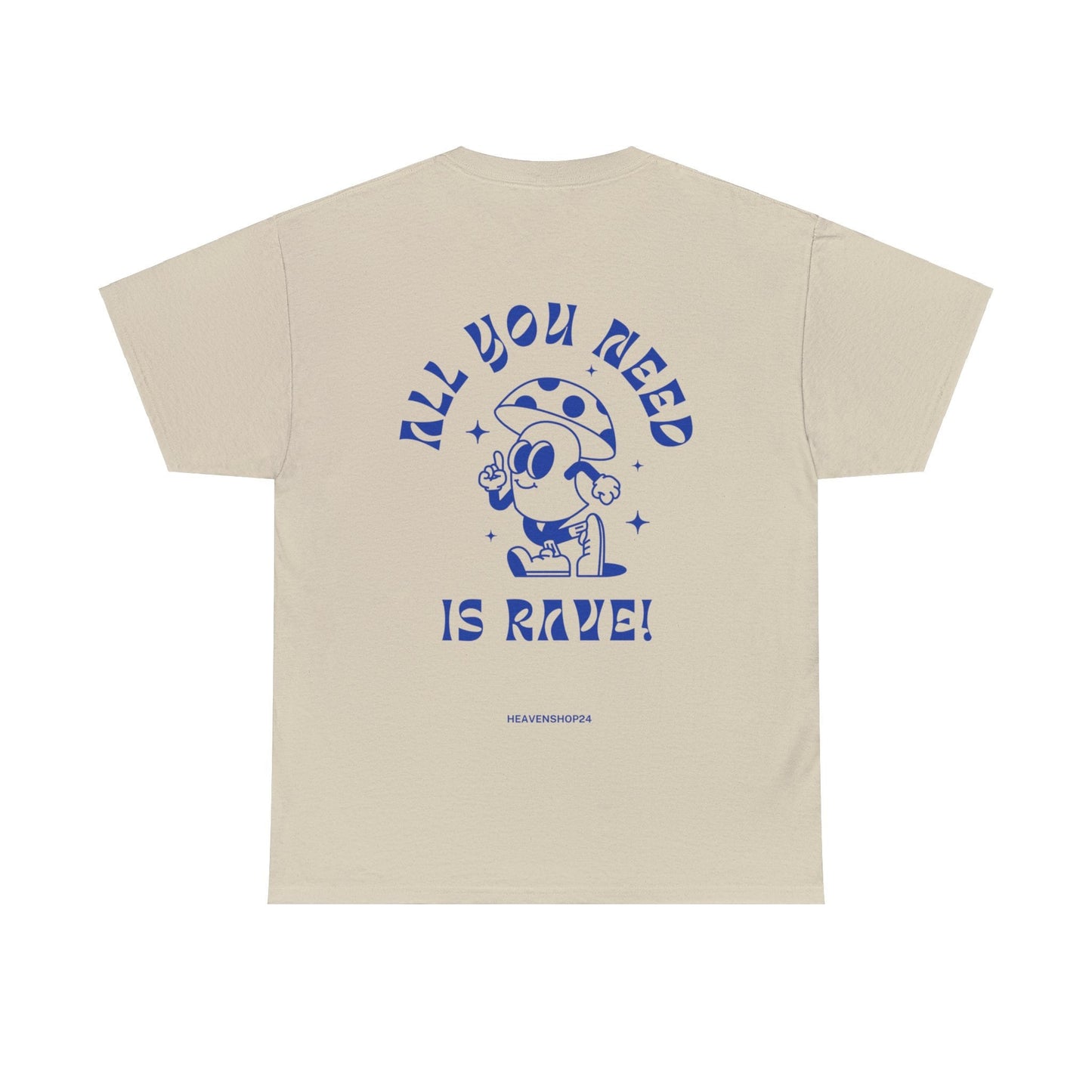 Unisex Heavy Cotton Tee Front/Back Print All you Need Is Rave 100% Baumwolle Lässig Streetwear cool Vibes simple