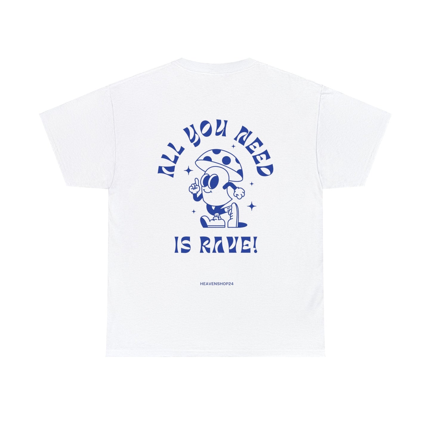 Unisex Heavy Cotton Tee Front/Back Print All you Need Is Rave 100% Baumwolle Lässig Streetwear cool Vibes simple