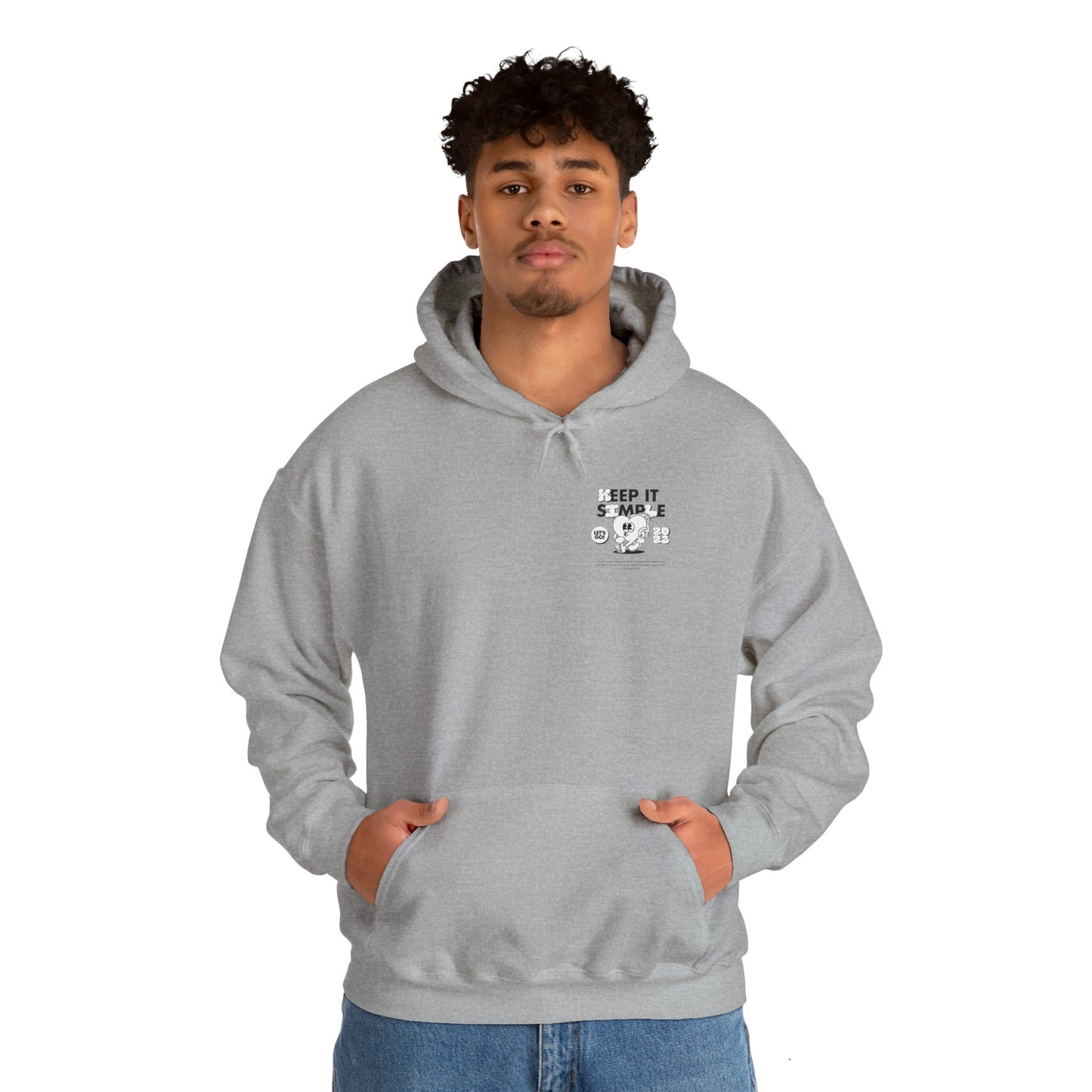Unisex Hoddy Keep it Simple Front/Back Print Streetwear cool lässig Baumwolle Cotten