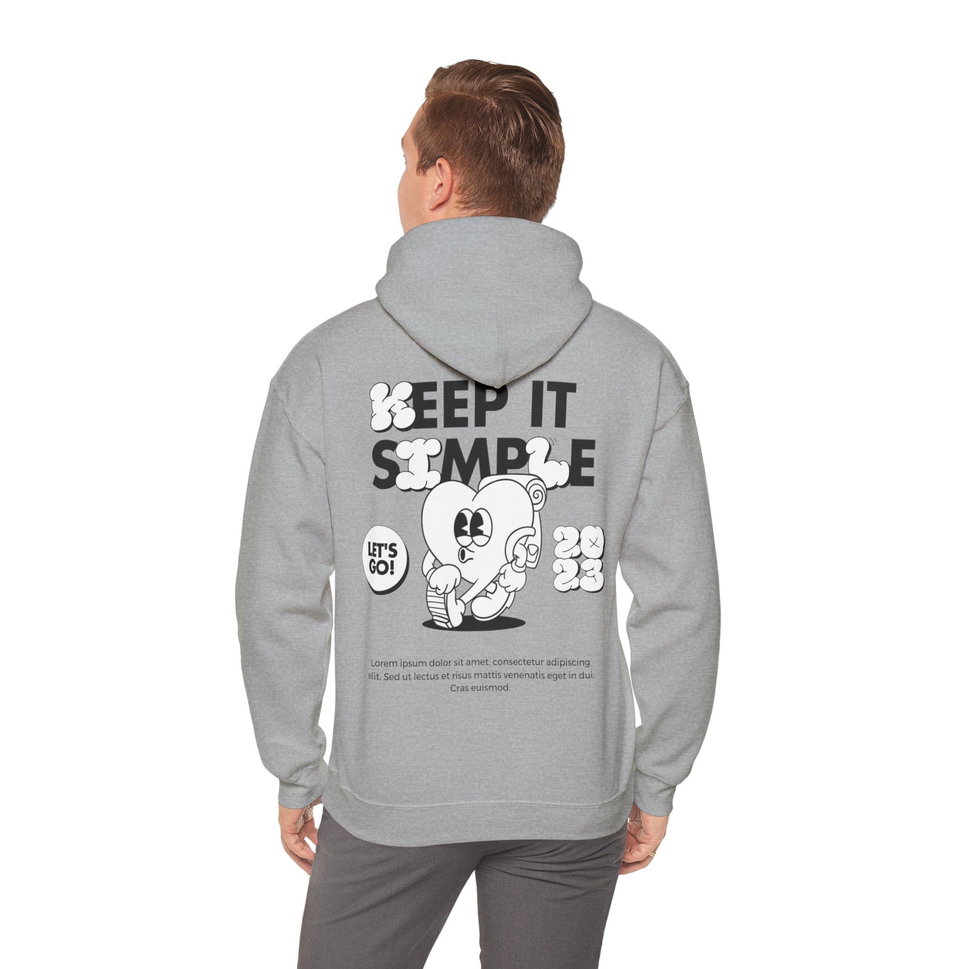 Unisex Hoddy Keep it Simple Front/Back Print Streetwear cool lässig Baumwolle Cotten