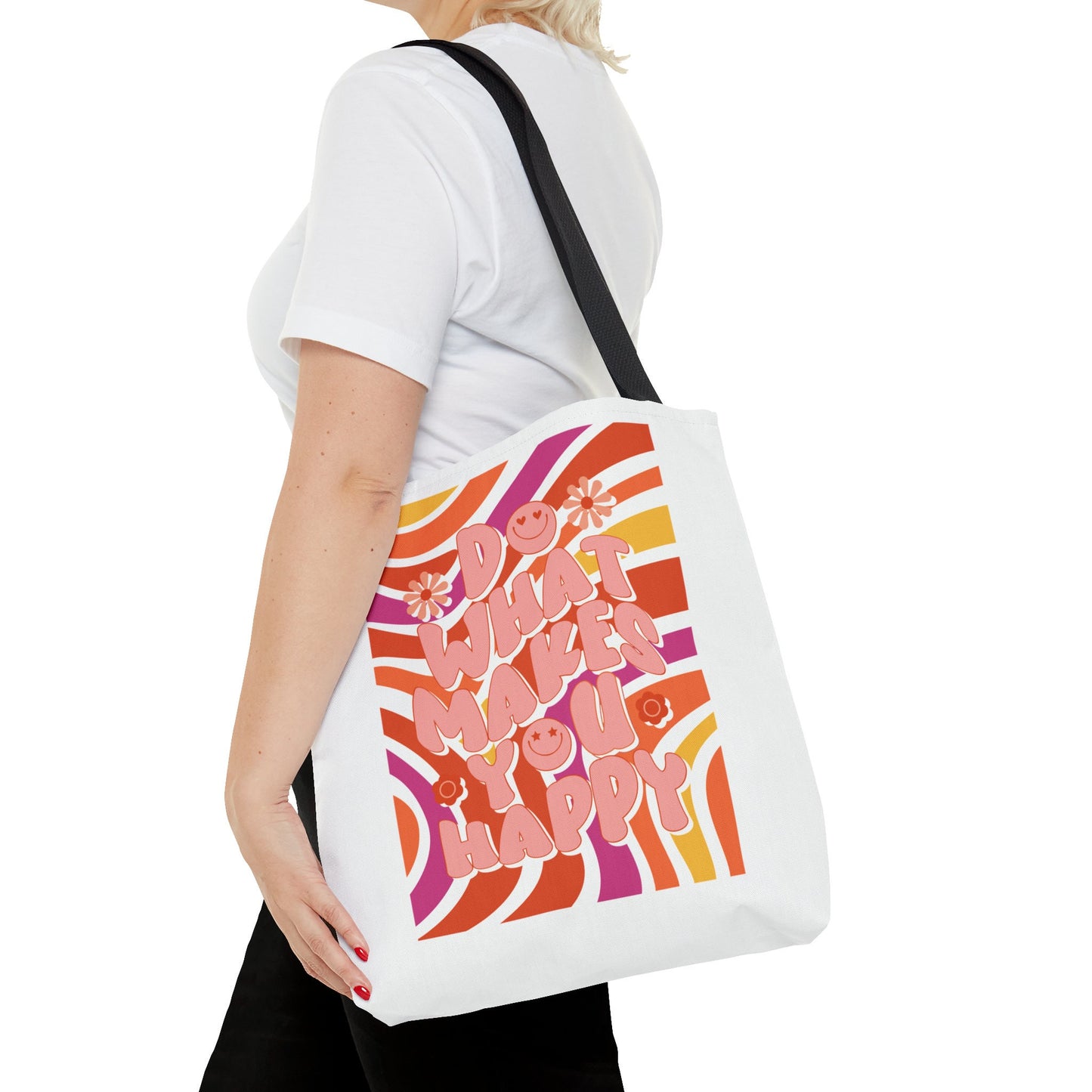 Tote Bag Front/Back Print Do What Makes You Happy Unisex Tasche