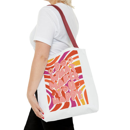 Tote Bag Front/Back Print Do What Makes You Happy Unisex Tasche