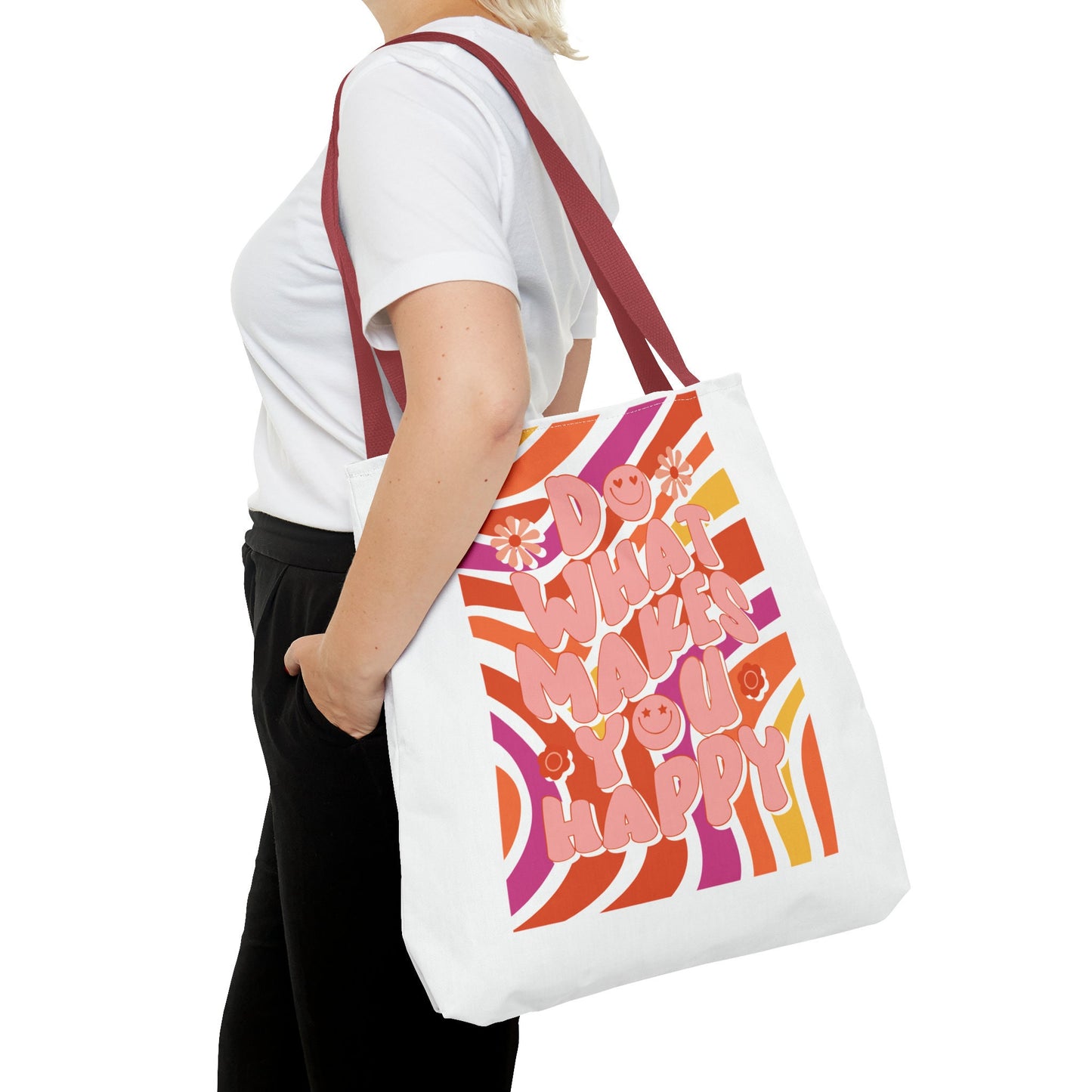 Tote Bag Front/Back Print Do What Makes You Happy Unisex Tasche