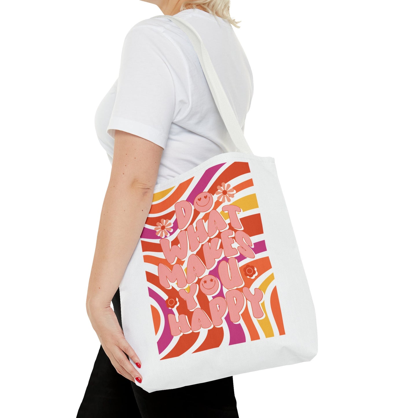 Tote Bag Front/Back Print Do What Makes You Happy Unisex Tasche