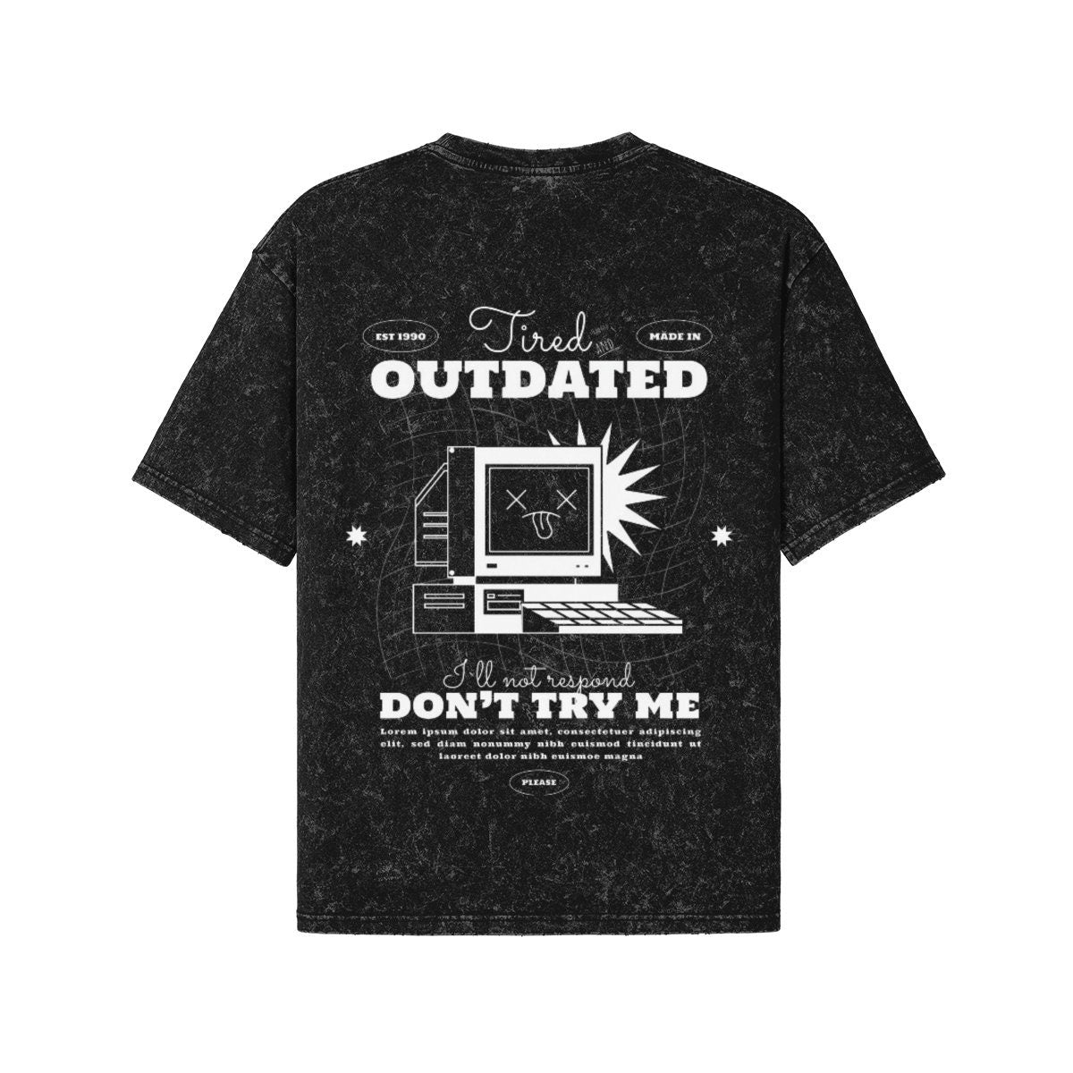 Vintage-Stil Oversized-T-Shirt Outdated